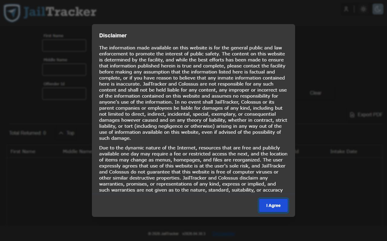 Marion County JailTracker roster for current inmate population search